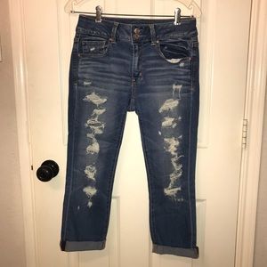 American Eagle ripped cropped jeans